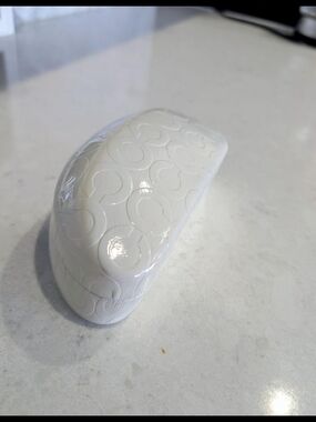 Coach Embossed White Sunglasses Case with Logo Pattern